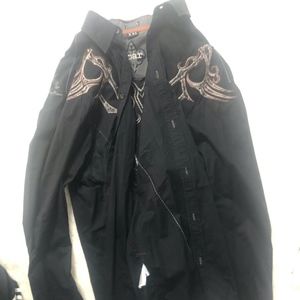 Roar Black Button Up